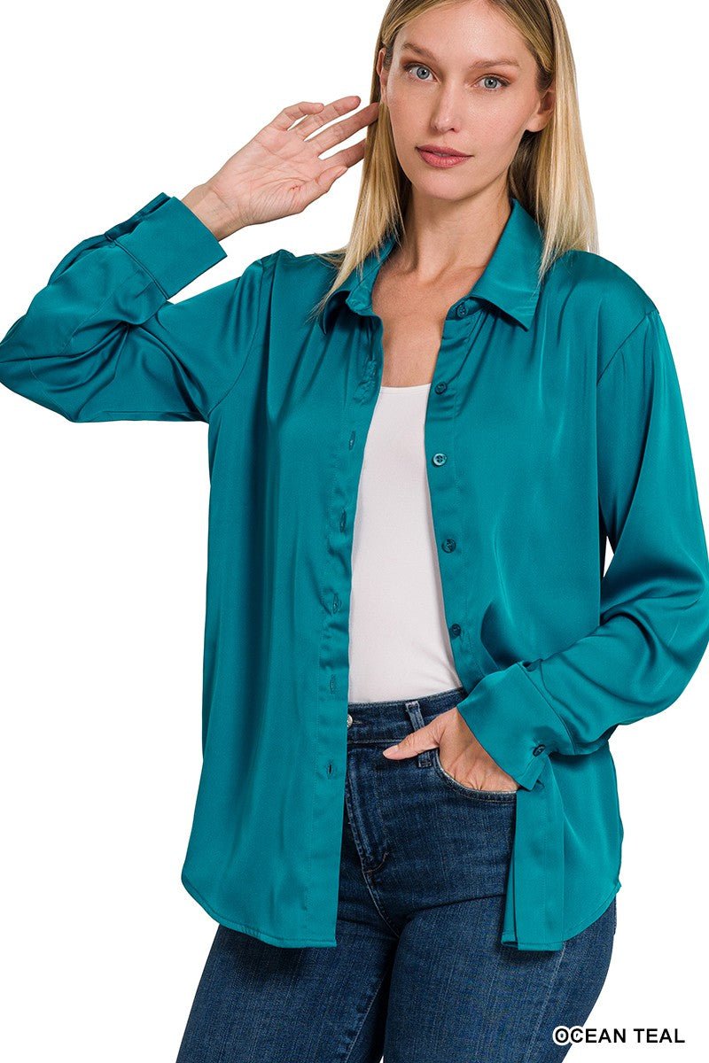Charmeuse Button Up Top - 3 Colors