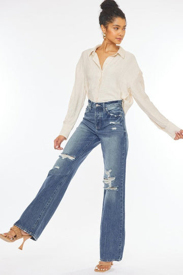 KanCan Ultra High Rise 90's Wide Leg Flare*
