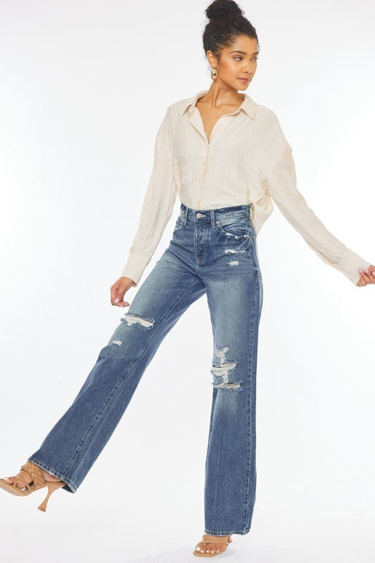 KanCan Ultra High Rise 90's Wide Leg Flare*