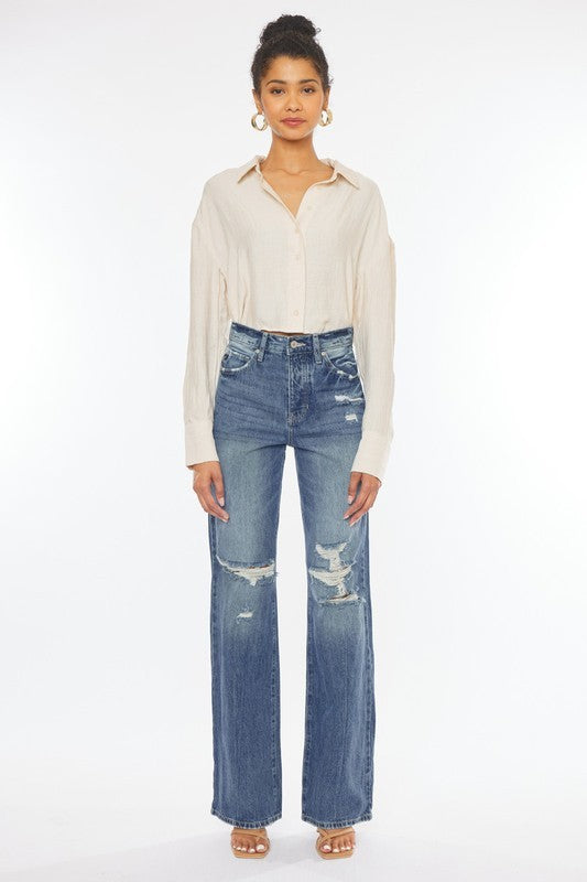 KanCan Ultra High Rise 90's Wide Leg Flare*