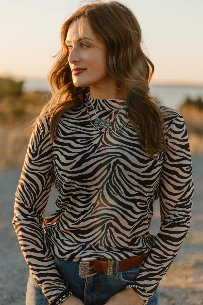 Sterling Kreek Cowgirl Safari Mesh Top