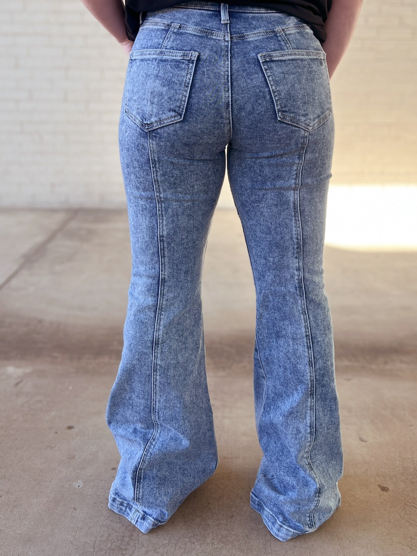 High Rise Tummy Control Bell Bottom With Outward Seam