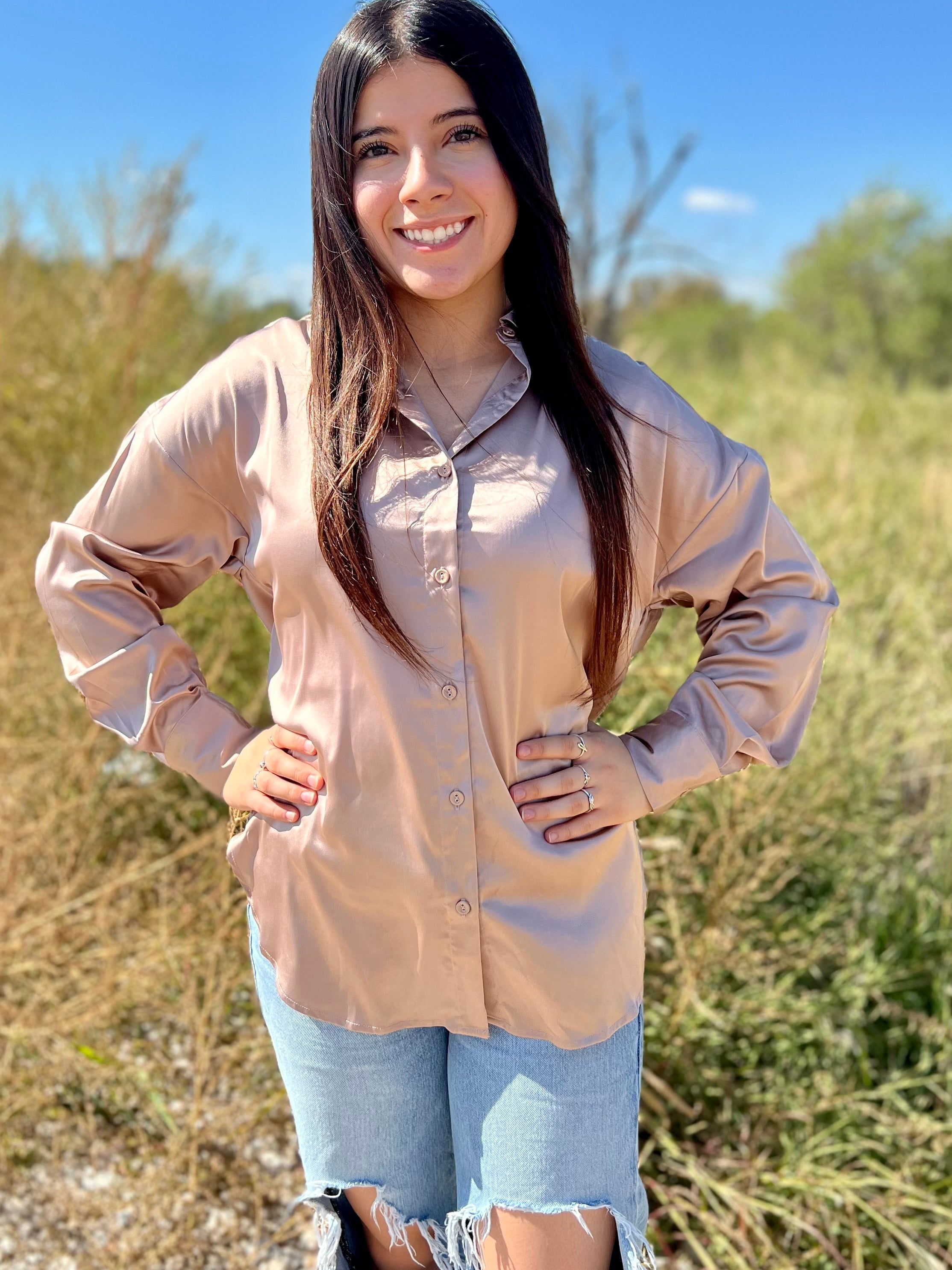 Sophisticatedly Casual Satin Button Ups- 4 Colors