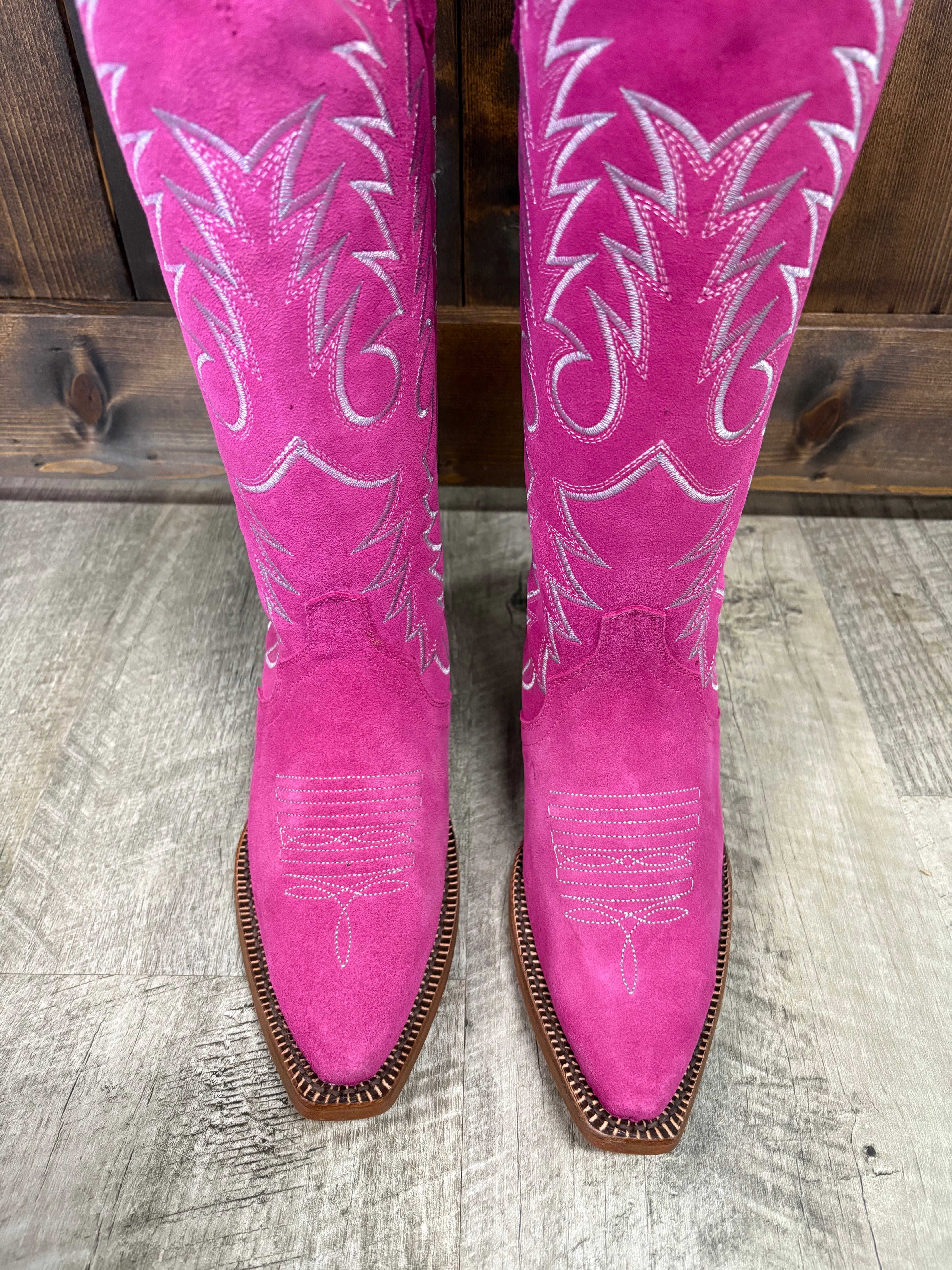 Tanner Mark Women's Hot Pink Suede Boots