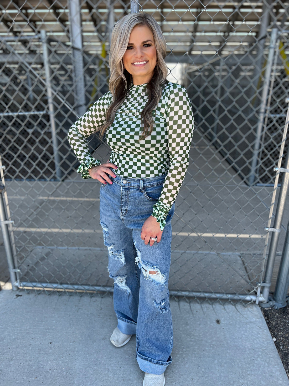Sterling Kreek Pep Rally Green Mesh Top