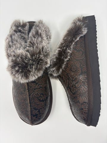 Very G Lolly Chocolate Tooled Slippers