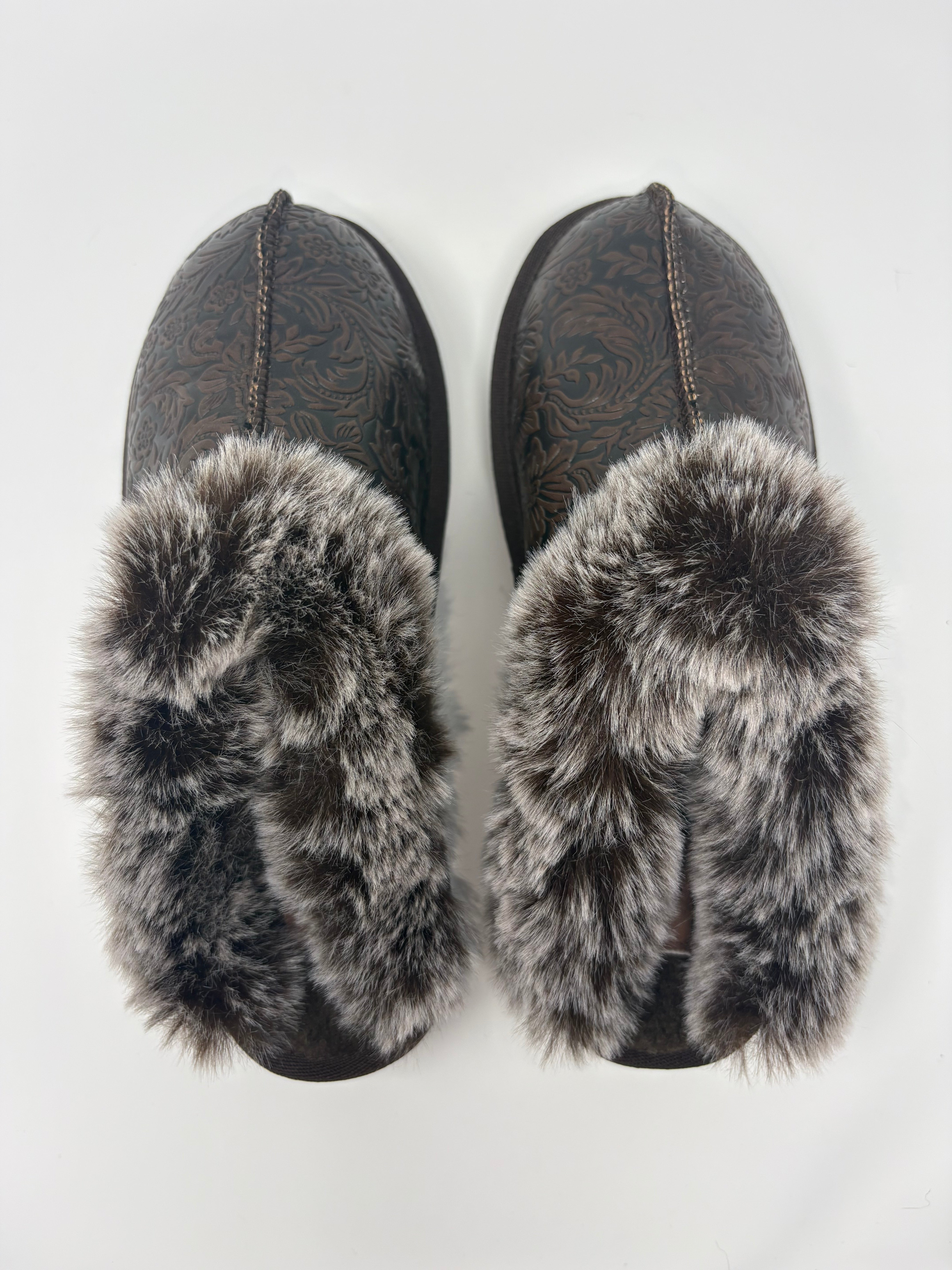Very G Lolly Chocolate Tooled Slippers