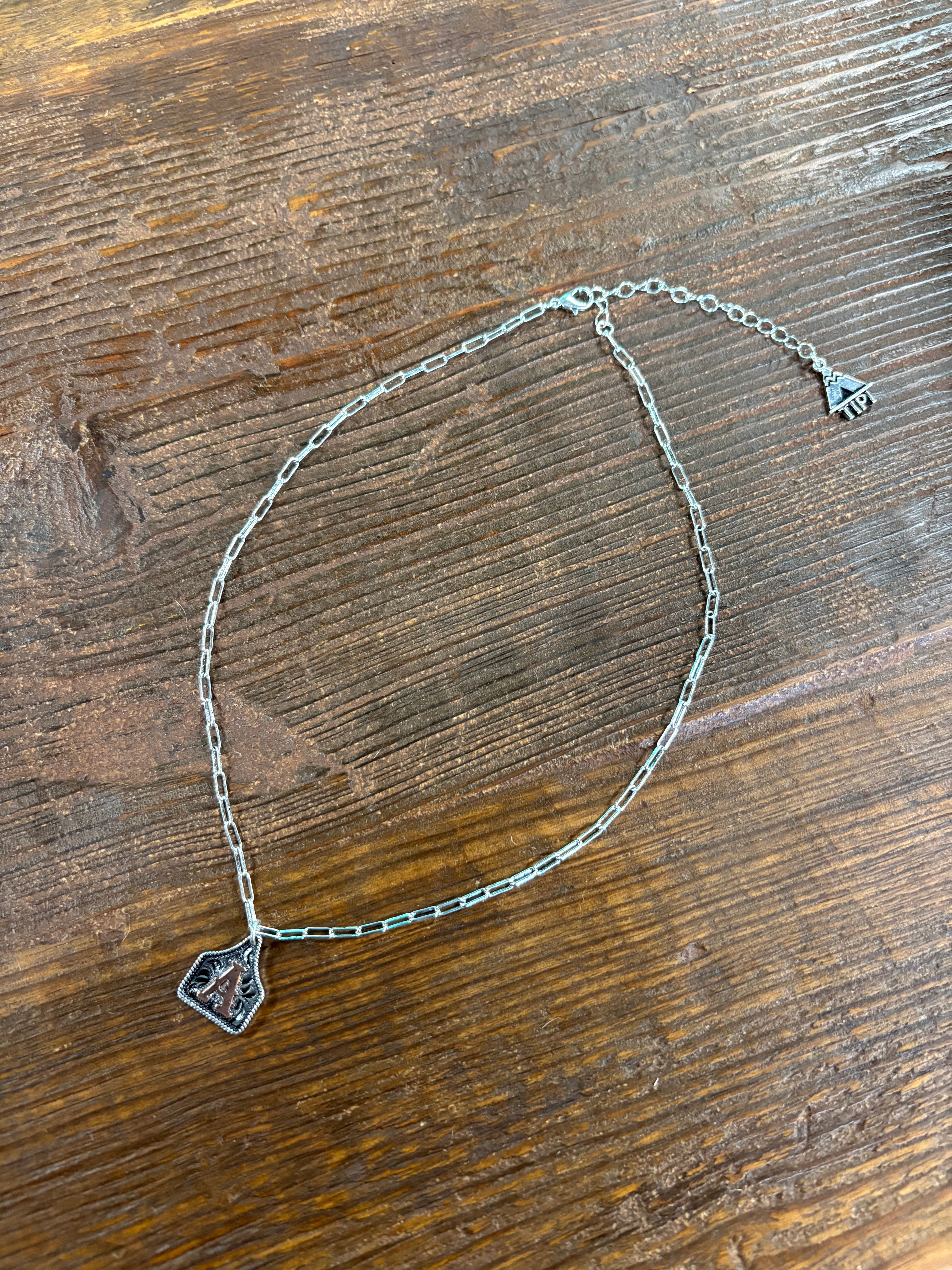 Western Etched Initial Necklace