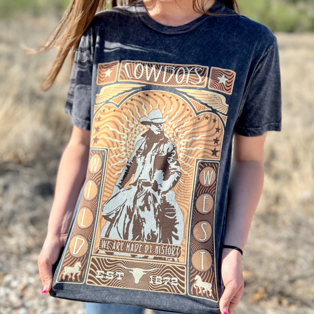 Mineral Washed Cowboy History Graphic Tee