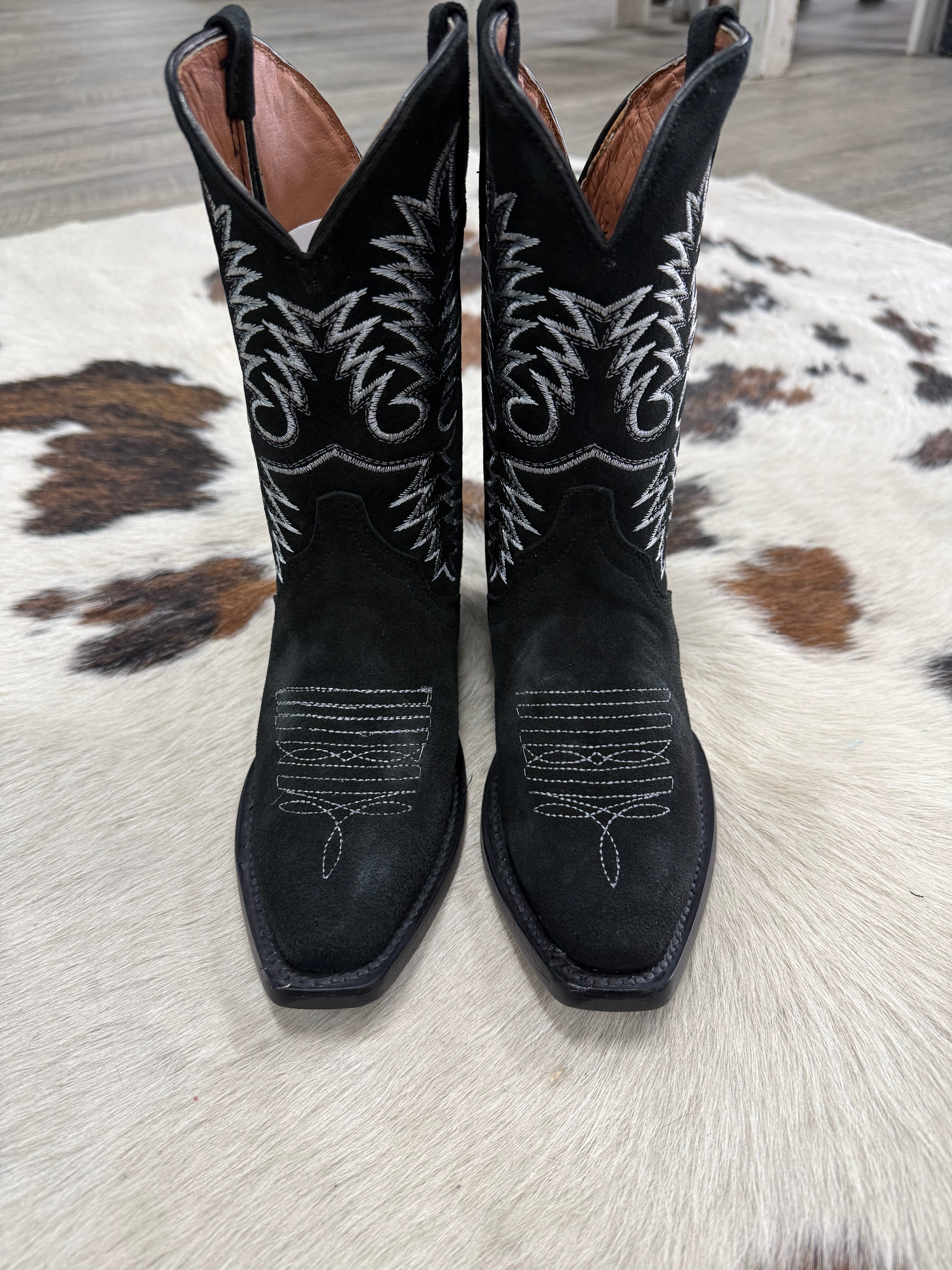 KIDS Tanner Mark Black Roughy Boots