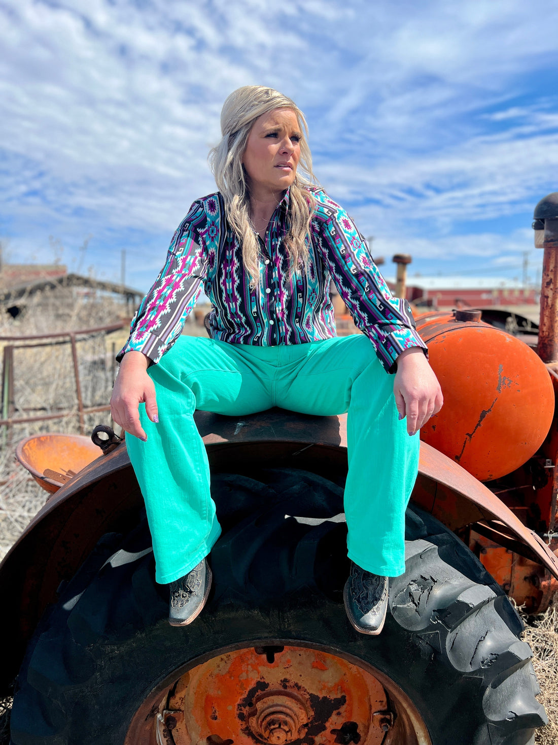 Walking West Denim Turquoise LONG*