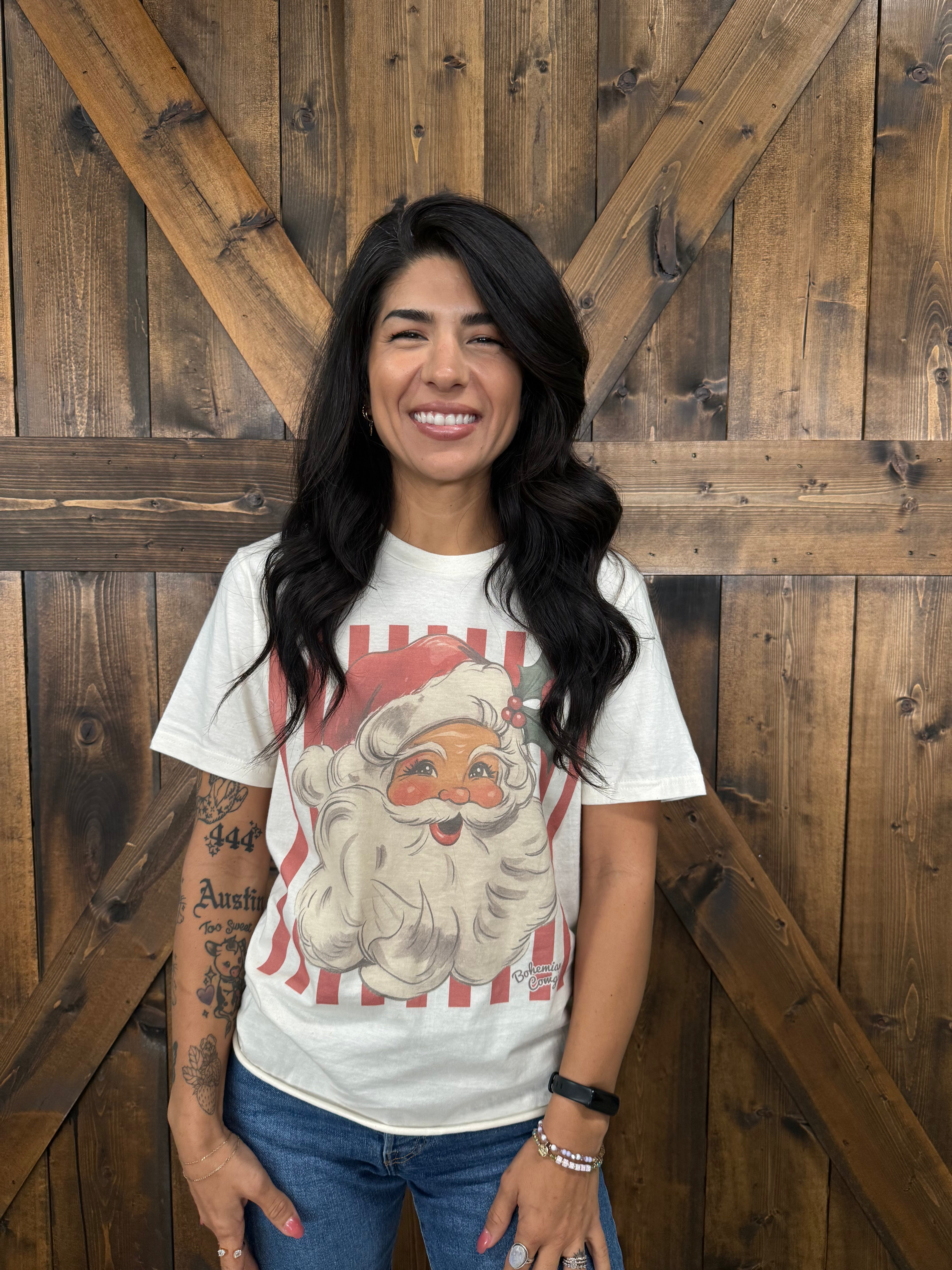 Vintage Striped Santa Tee*