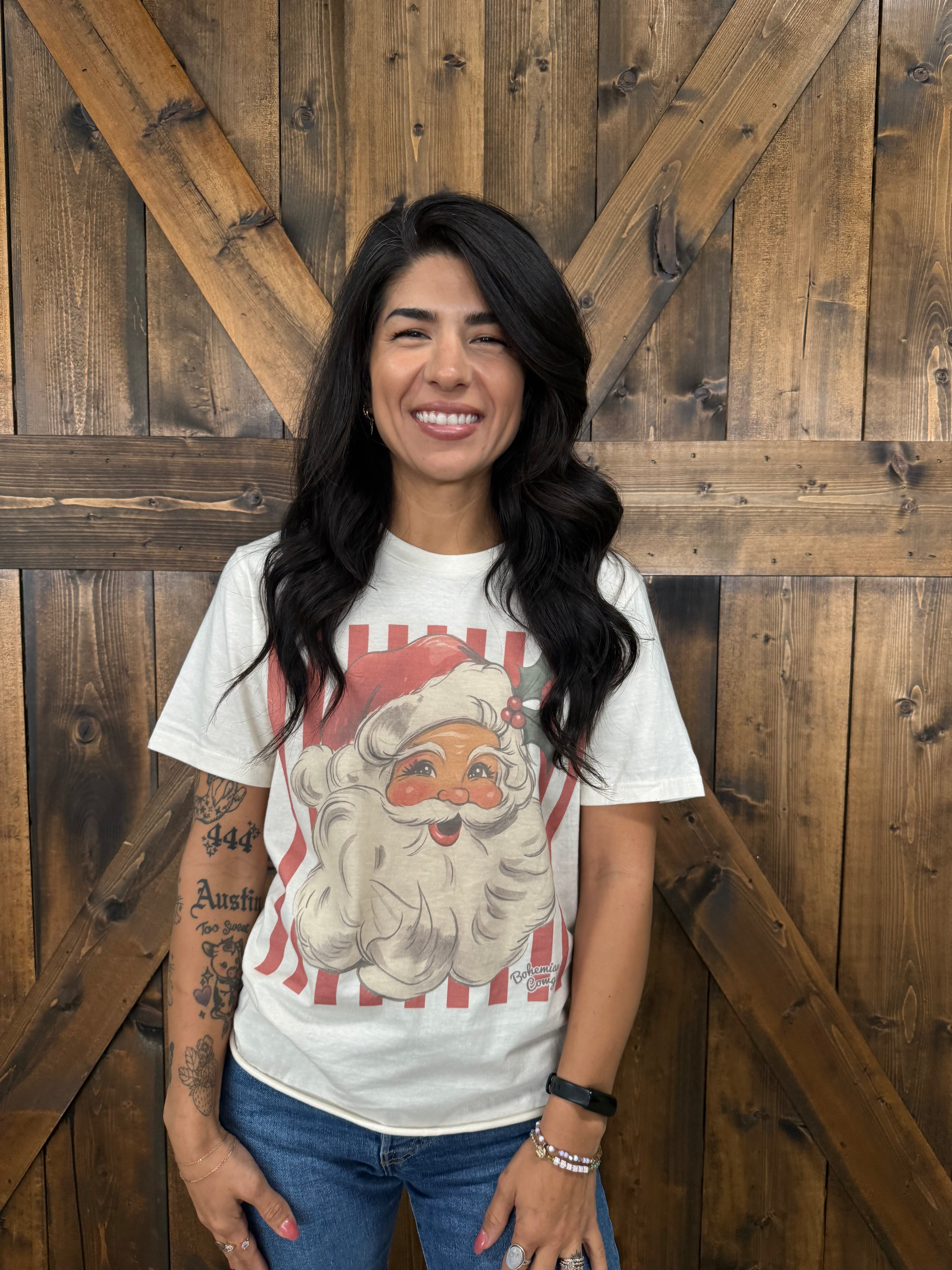Vintage Striped Santa Tee*