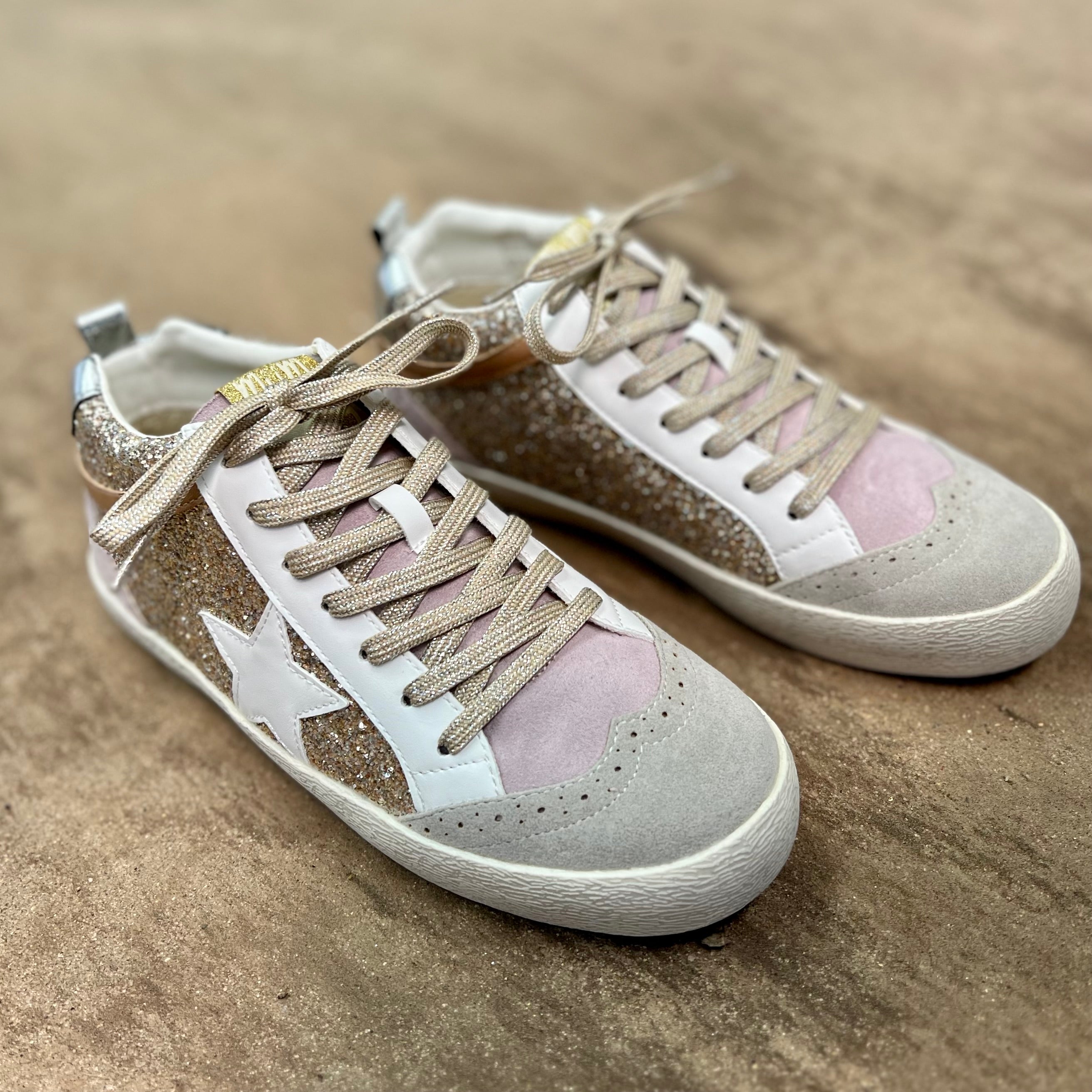 Oxford Lilacs & Gold Sneakers*