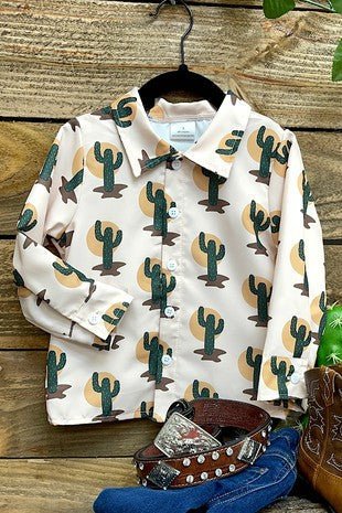 KIDS Peachy In The Desert Button Up Top*
