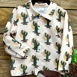 KIDS Peachy In The Desert Button Up Top*