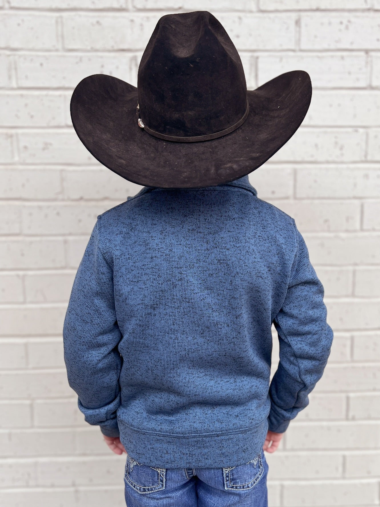 Youth Cowboy Hardware Blue Quarter Zip Pullover