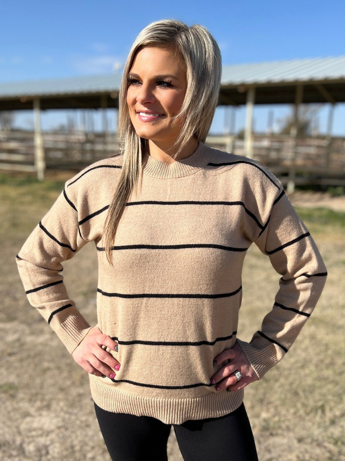 Loose Fit Stripe Sweater Top - 3 Colors*