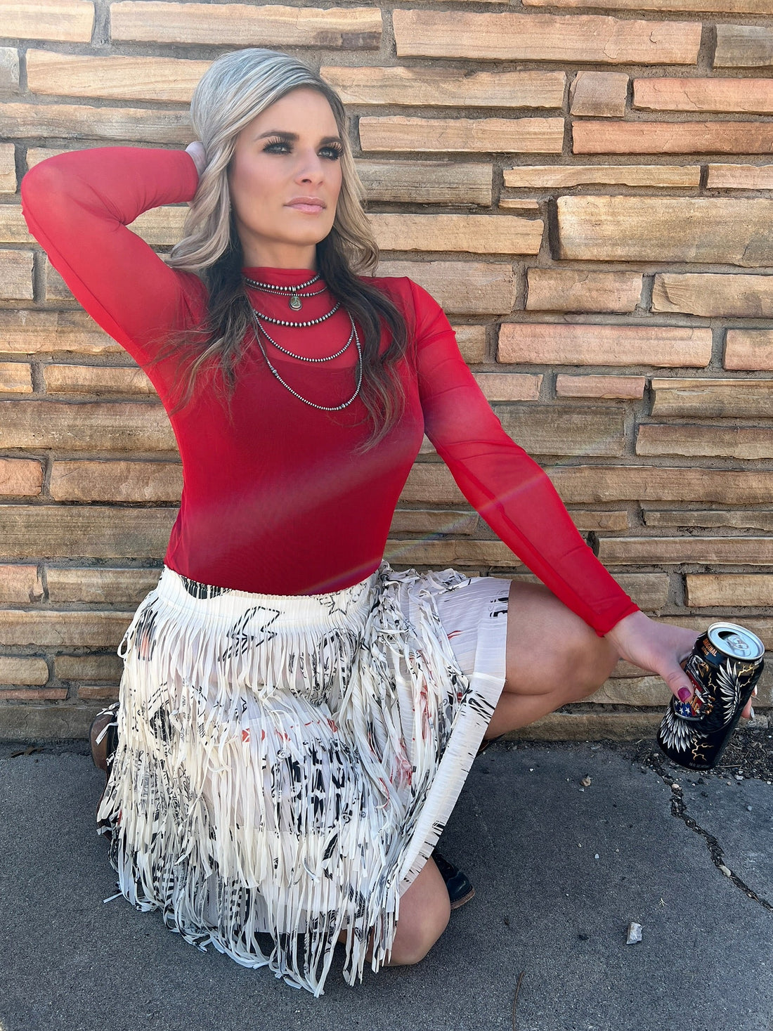 Origami Rock N Roll Lightweight Fringe Skirt*