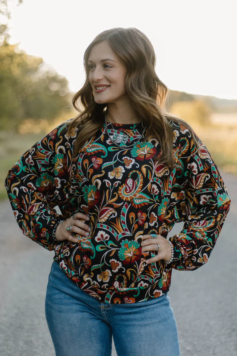 Sterling Kreek Painted Paisley Top