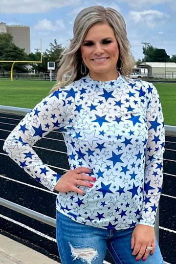 Sterling Kreek Go Team Go Blue Mesh Top
