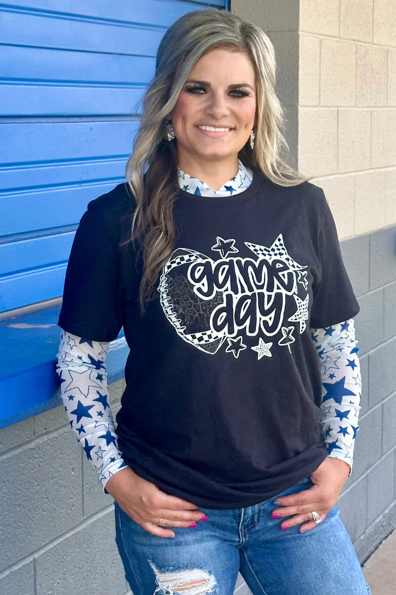 Sterling Kreek Go Team Go Blue Mesh Top