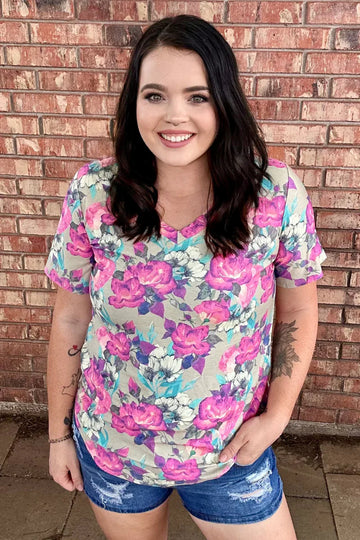 Sterling Kreek Life Is A Flower V Neck Tee