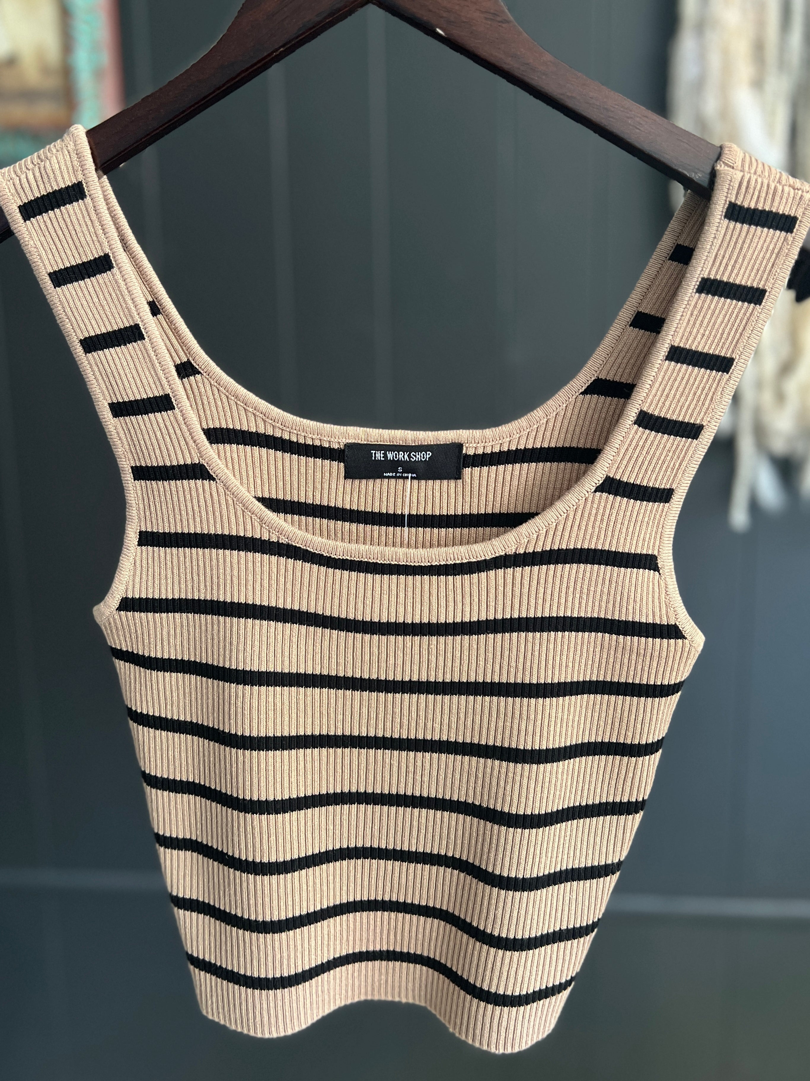 Striped Ribbed Cropped Tank - 4 Colors*