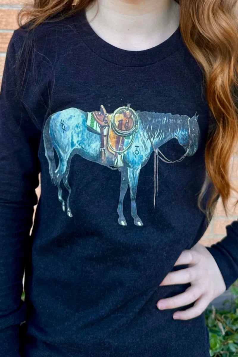 KIDS Sterling Kreek Blu Roan Long Sleeve Tee