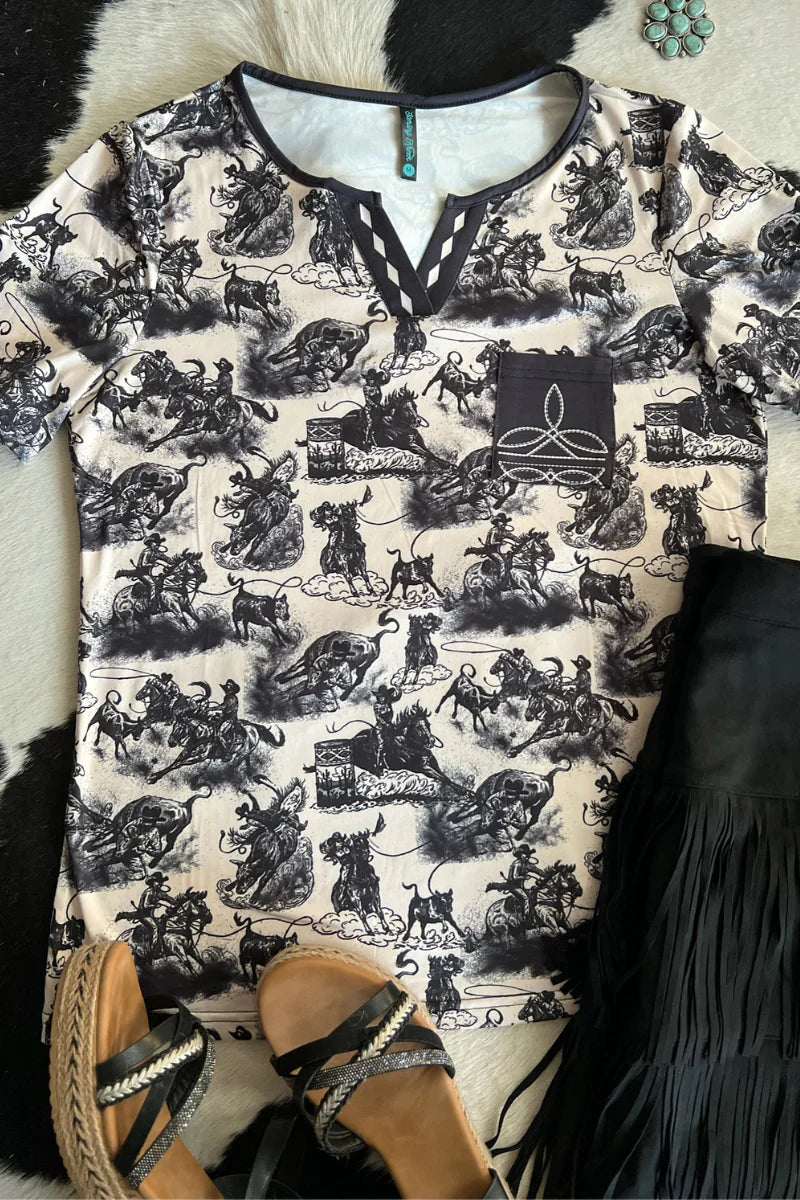 Sterling Kreek Rodeo Road Bootstitch Top
