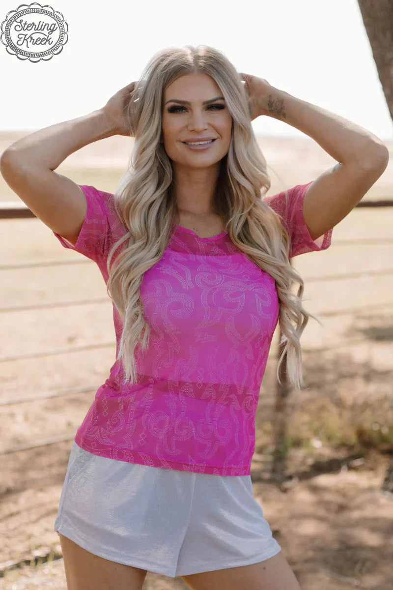 Sterling Kreek Let's Go Girls Mesh Top