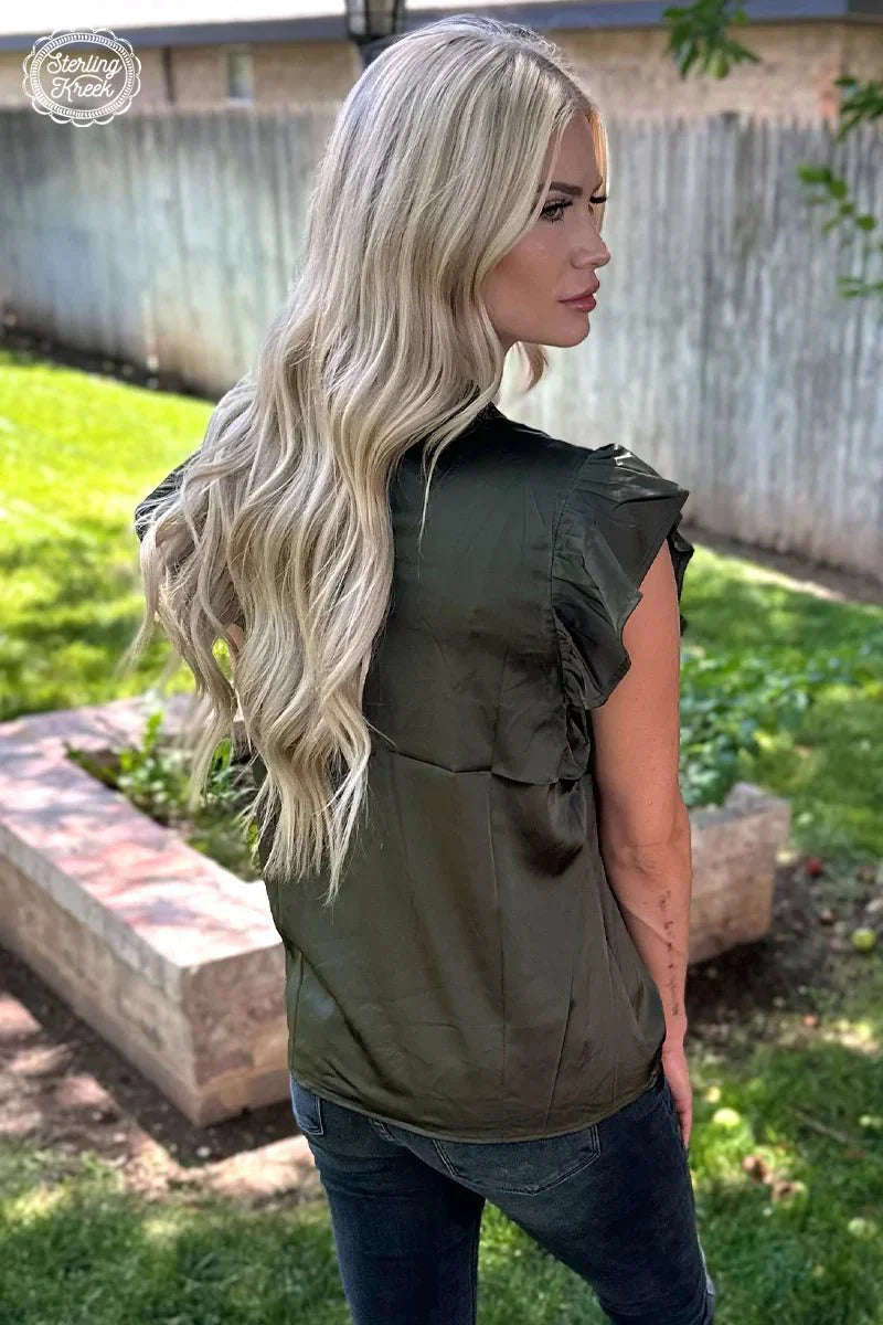 PLUS Hunter Green Babydoll Top