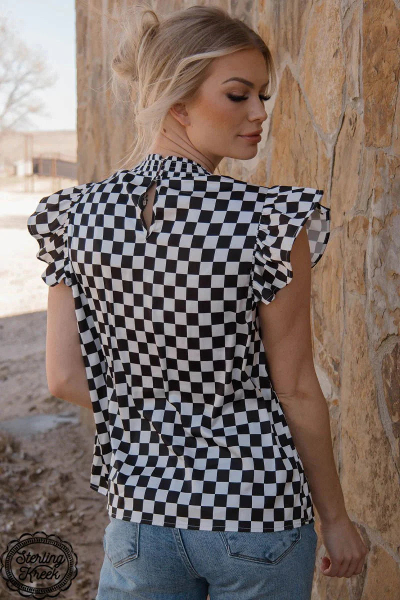 PLUS Sterling Kreek Babydoll Checked Top