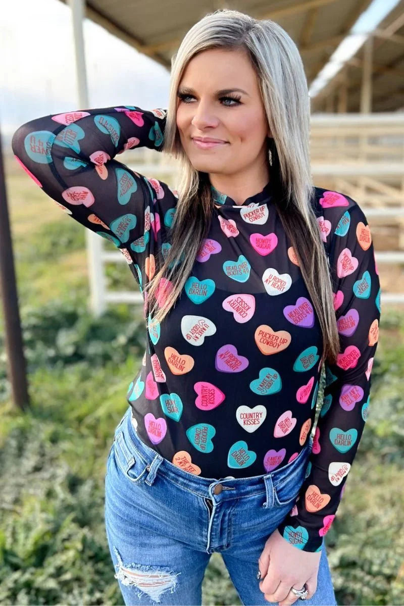 Sterling Kreek Cowboy Sweetheart Mesh Top