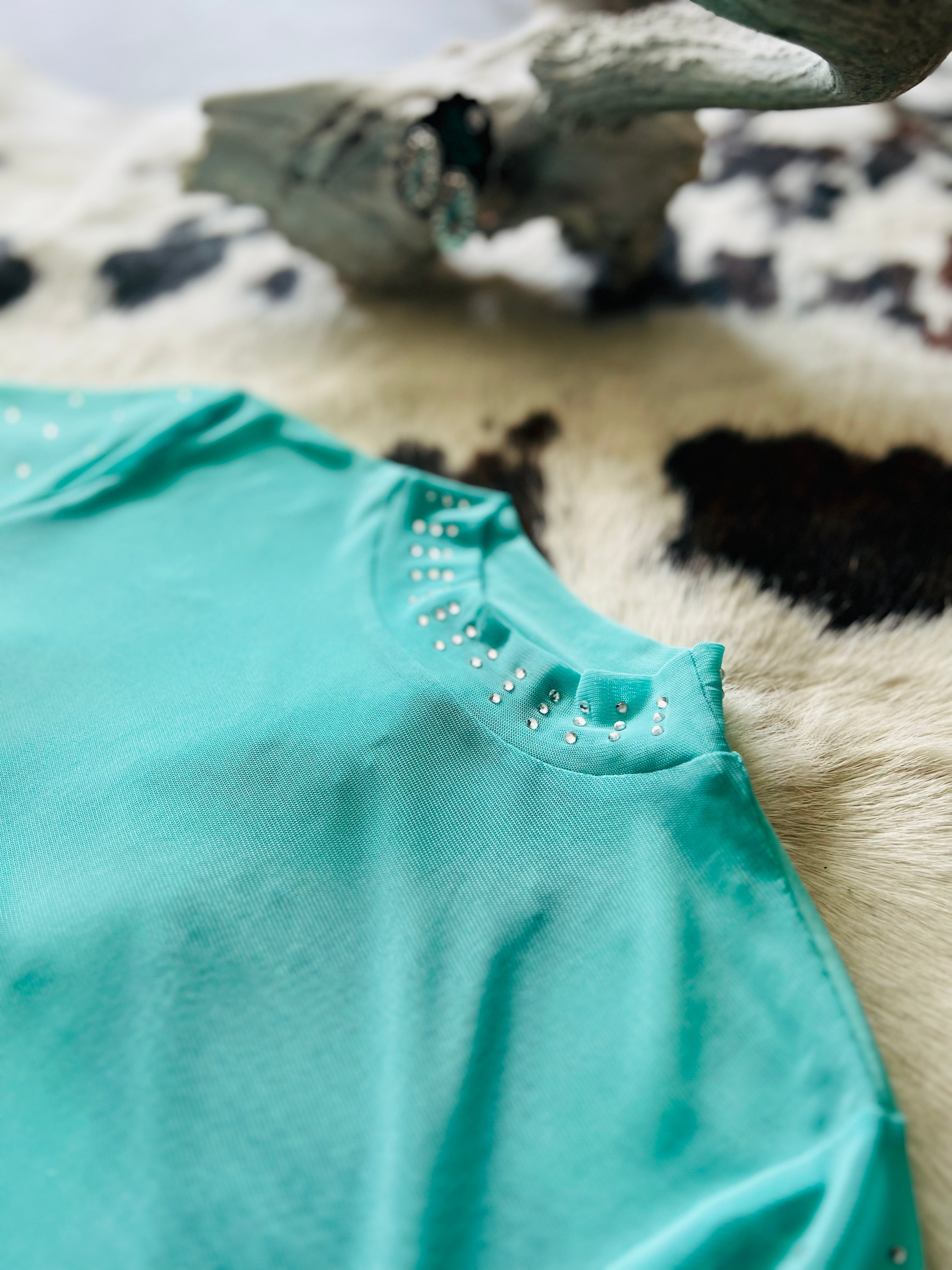 Plus Turquoise Trouble Top