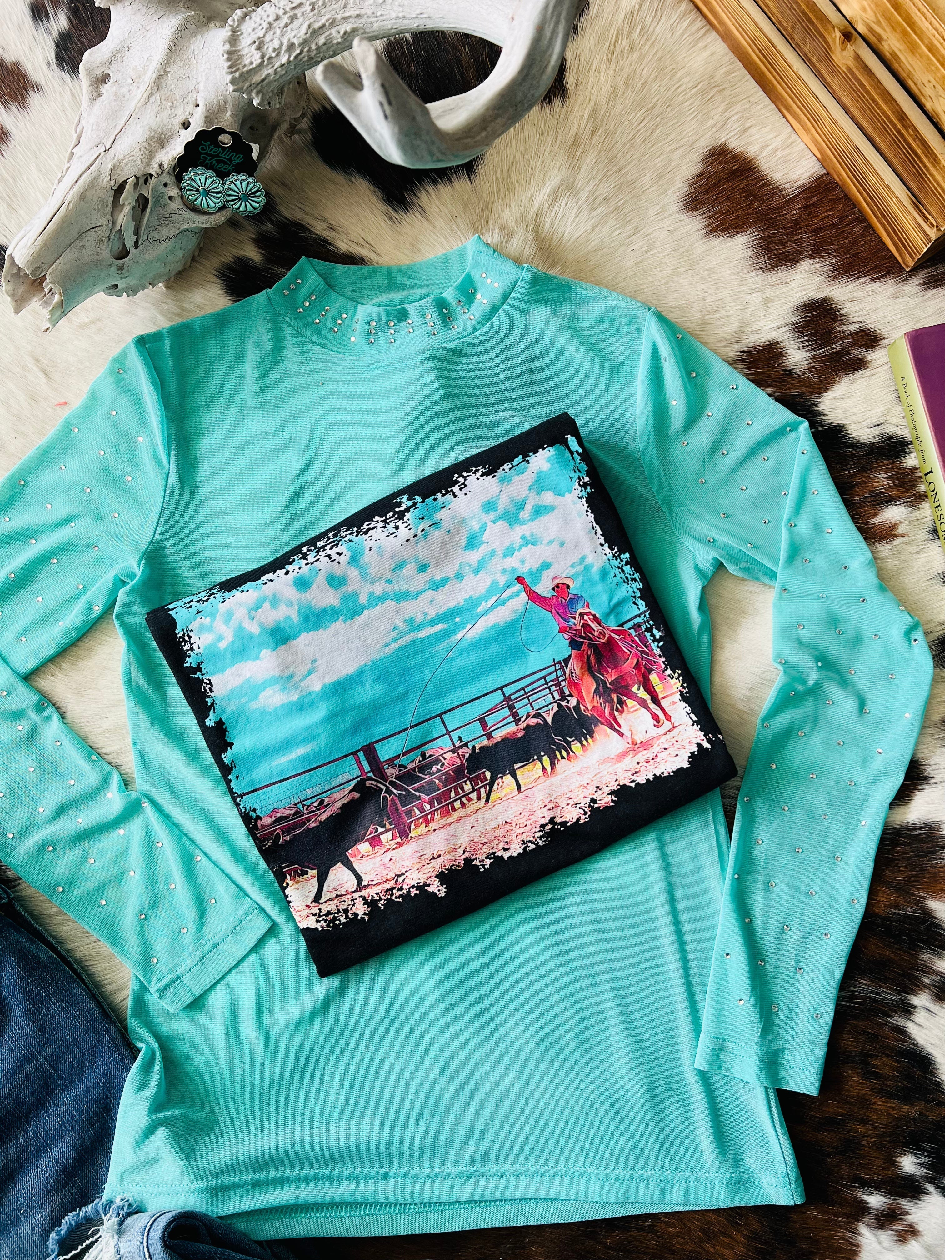 Plus Turquoise Trouble Top