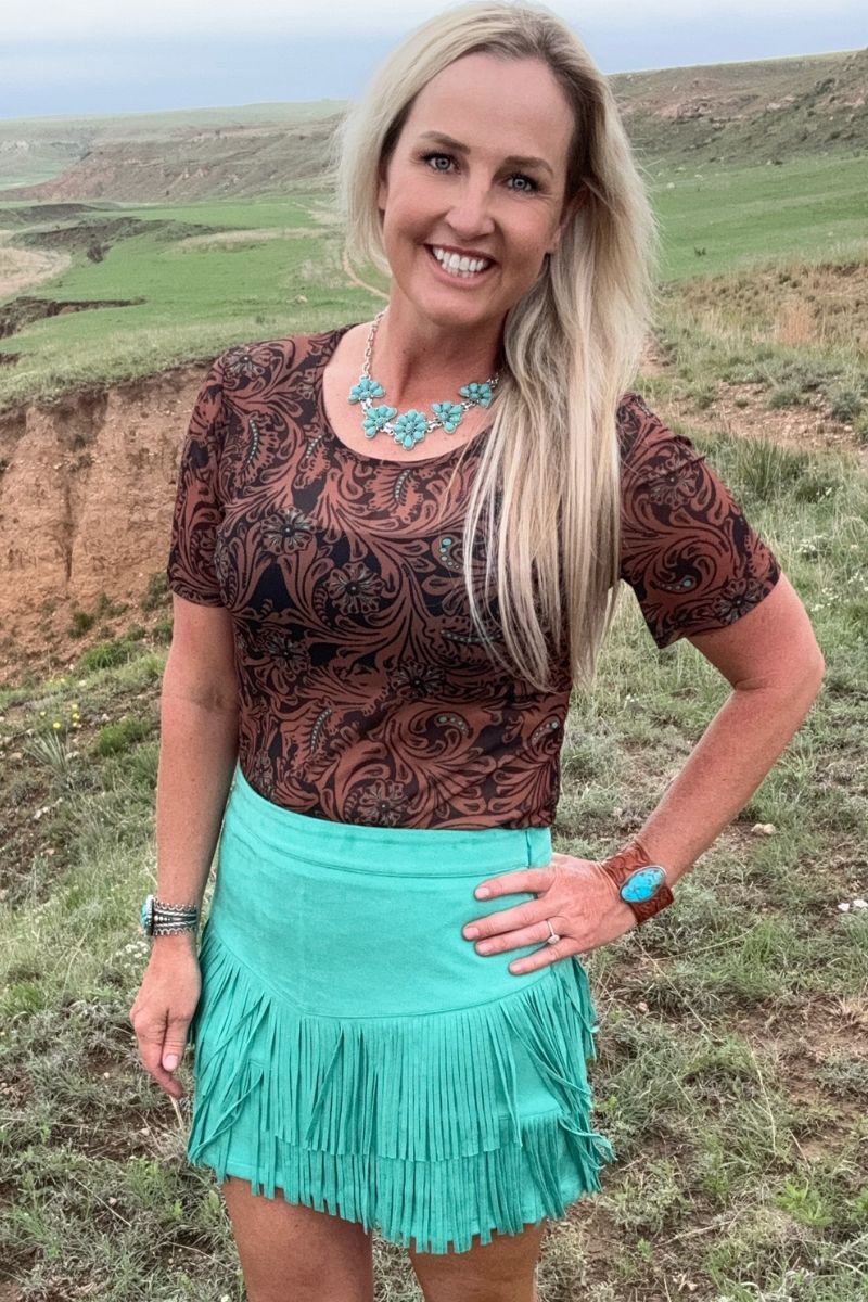 Sterling Kreek Keep It Western Mesh Top