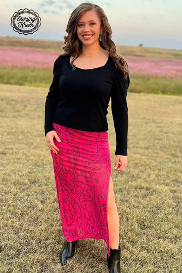 Sterling Kreek Cowgirls Like Us Slit Skirt*