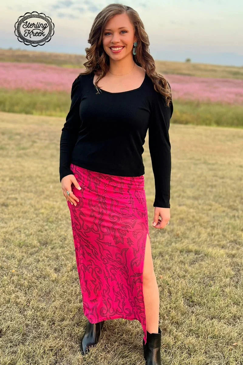 Sterling Kreek Cowgirls Like Us Slit Skirt*