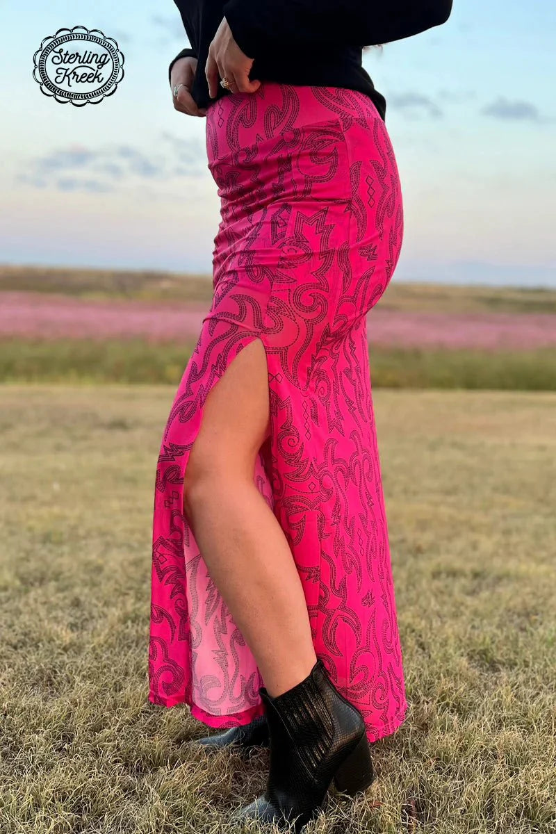 Sterling Kreek Cowgirls Like Us Slit Skirt*