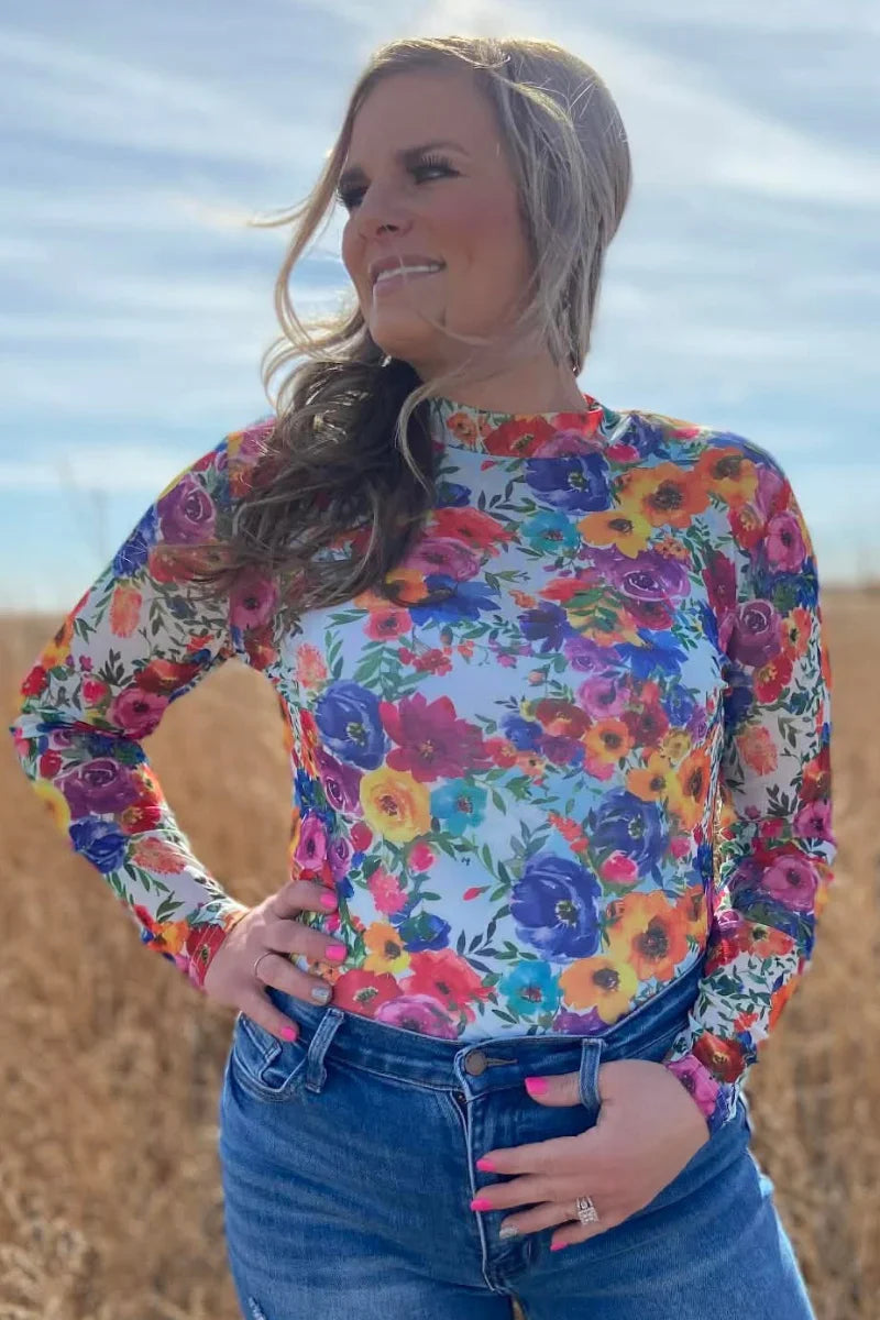 Sterling Kreek Country Kitchen Bloom Mesh Top