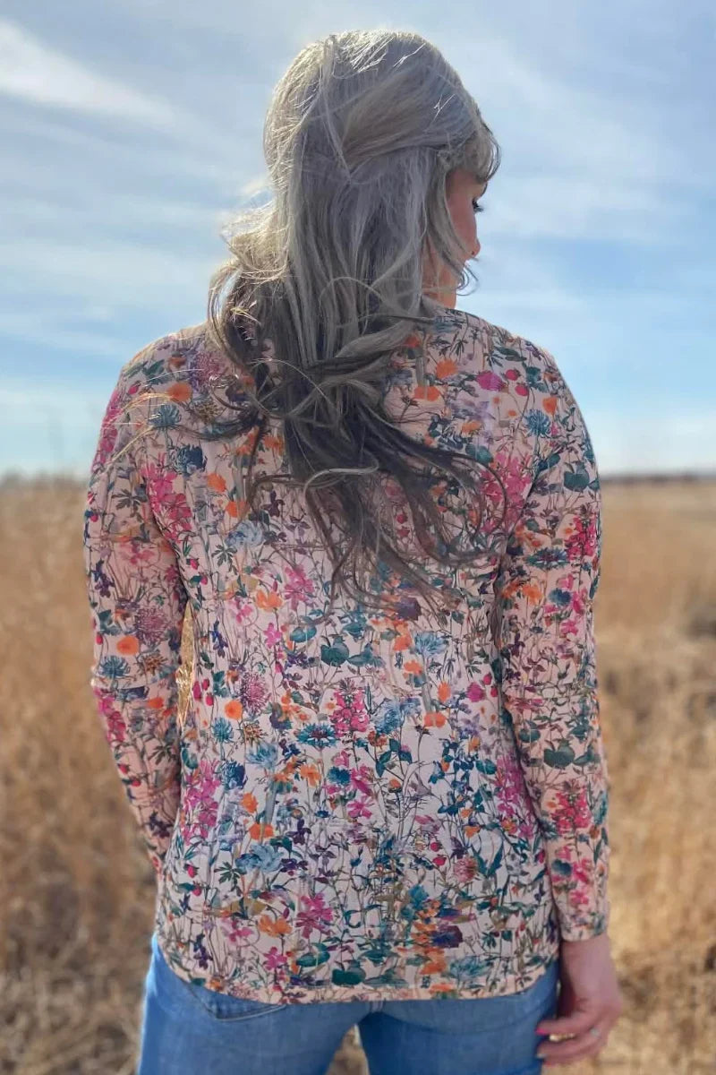 Sterling Kreek Field of Flowers Mesh Top