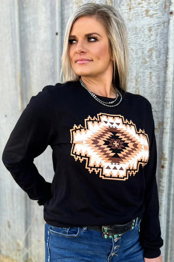 Sterling Kreek Navajo Rug Long Sleeved Top*
