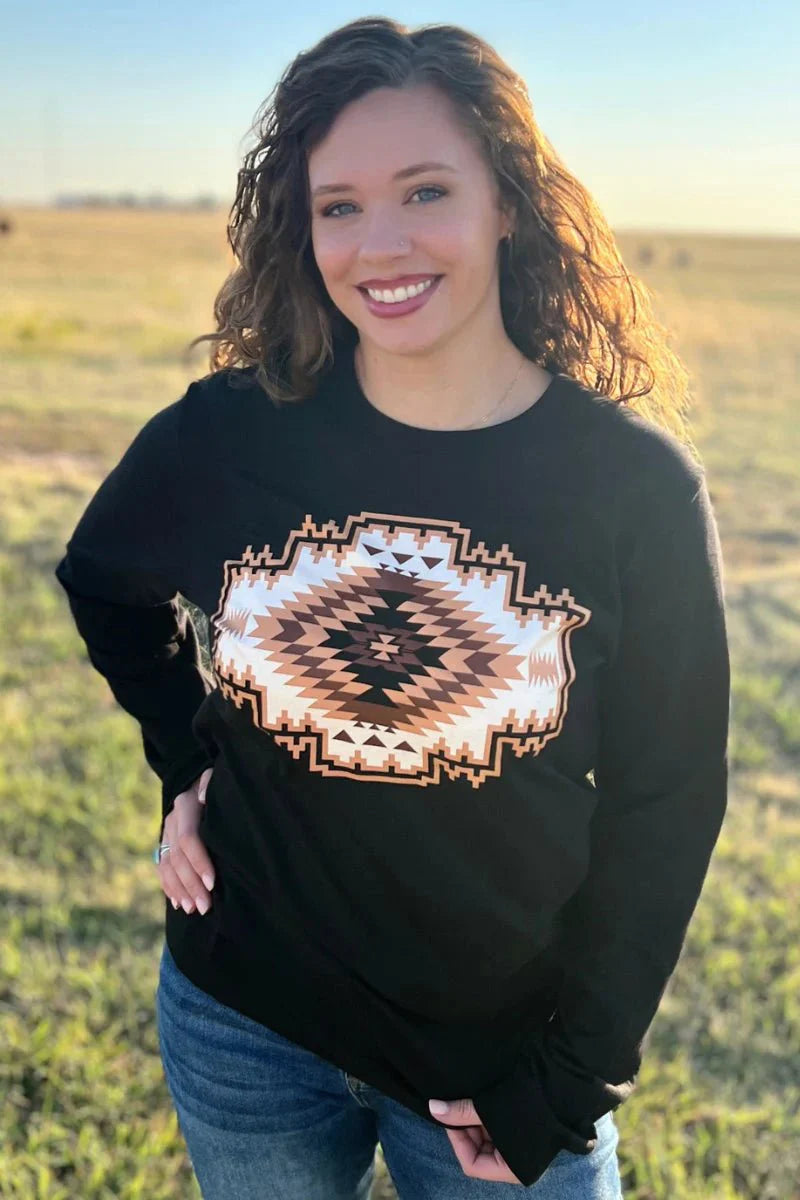 Sterling Kreek Navajo Rug Long Sleeved Top*