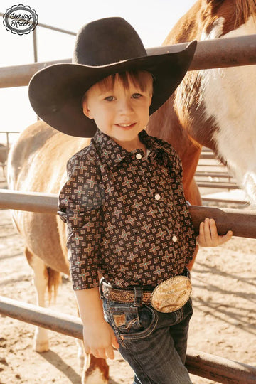 KIDS Red Cloud Button Up