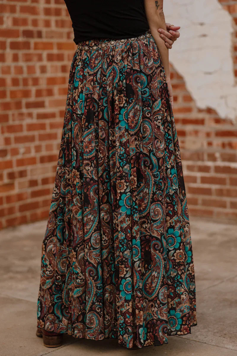 Sterling Kreek Sagebrush Swirl Maxi Skirt