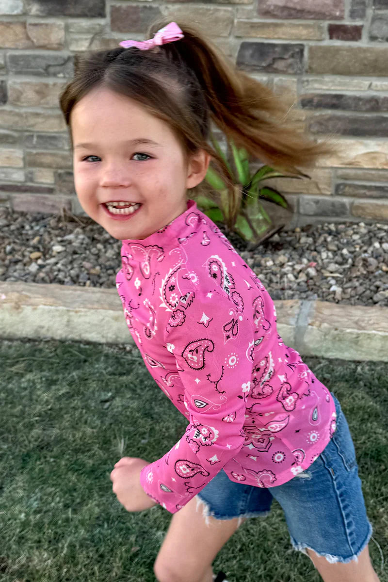 KIDS Sterling Kreek Bandana Babe Pink Mesh Top